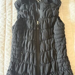 Be By Blanc Noir Charcoal Quilted Puffy Vest Size S